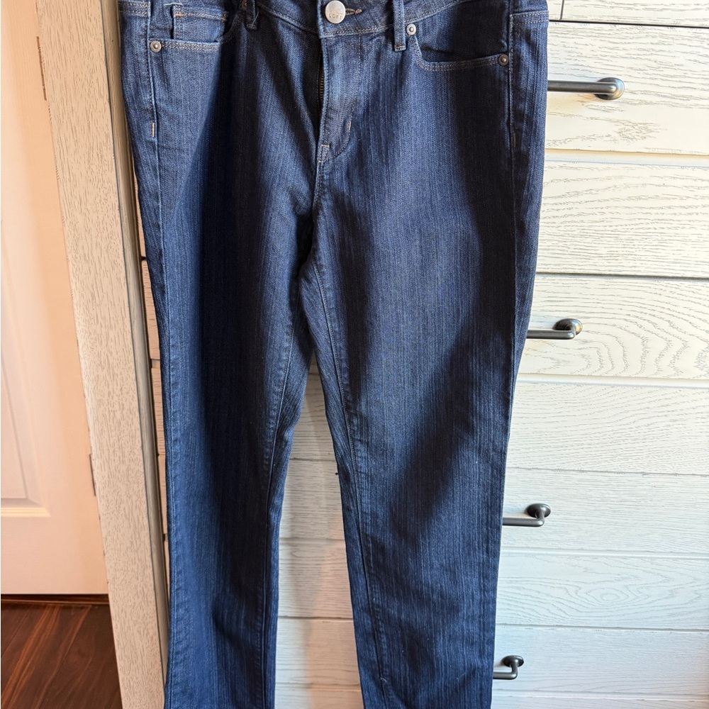 LOFT Dark Indigo Modern Straight Jeans